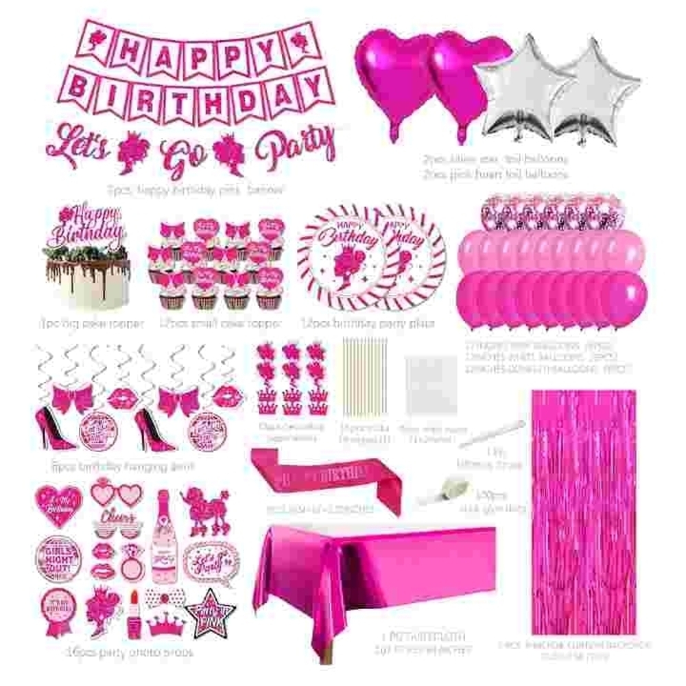 Pink Birthday Party Decoration Set NIB - Picture 5 of 6